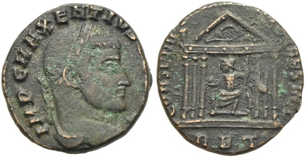 Münzen-Antike-Rom-Maxentius-Follis-Tempel-RIC-VIA11801