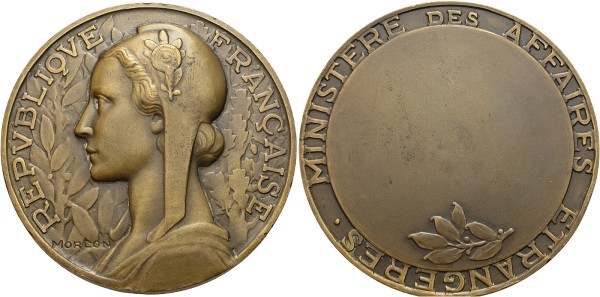 Münze-Frankreich-3-Republik-Medaille-oJ-Aussenministerium-Marianne-VIA11982
