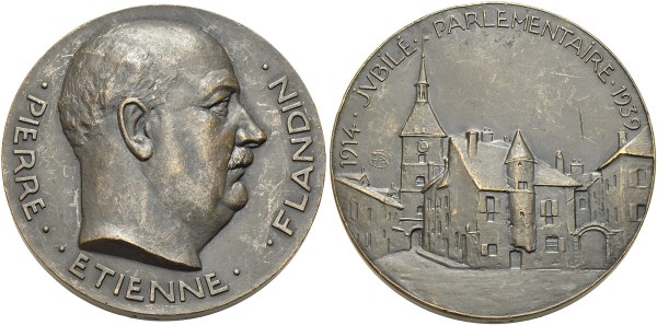 Münze-Frankreich-3-Republik-Medaille-Pierre-Etienne-Flandin-1939-VIA11978