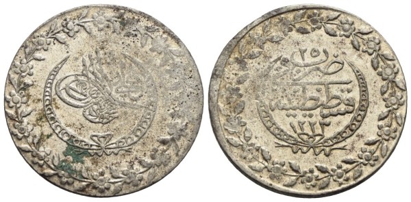 Münze-Türkei-Osmanisches-Reich-Mahmud-II-5-Piaster-1833-Konstantinopel-VIA12751