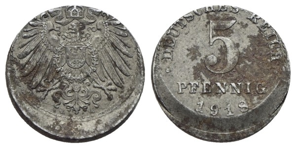 Münze-Deutschland-nach-1871-Kaiserreich-5-Pfennig-1918-VIA12745
