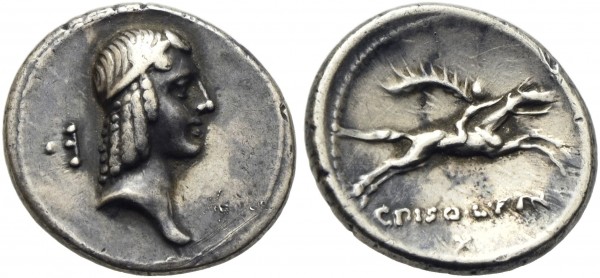 Münze-Antike-Rom-Republik-Calpurnius-Piso-Frugi-Denar-VIA11251