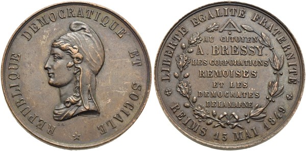 Münze-Frankreich-2-Republik-Medaille-1849-VIA12024
