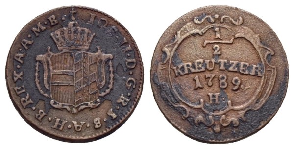 Münze-RDR-Josef-II-1/2-Kreuzer-1789-Günzburg-VIA12173