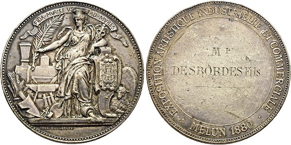 Münze-Frankreich-3-Republik-versilberte-Medaille-1880-Desbordes-Fils-VIA12455