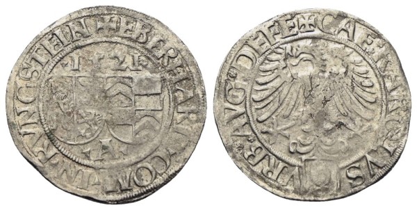 Münze-Deutschland-Augsburg-Eberhad-IV-Epstein-Königstein-Batzen-1521-Karl-V-VIA12649