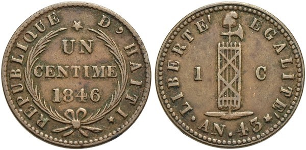 Münze-Haiti-1-Centime-AN43-1846-VIA12277