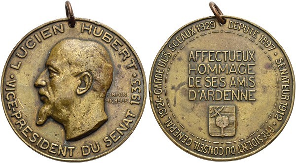 Münze-Frankreich-Le-Chesne-3-Republik-Medaille-1933-Lucien-Hubert-VIA12354