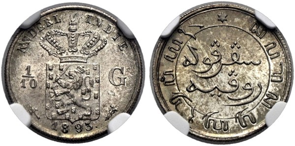 Münze-Niederländisch-Ostindien-1/10-Gulden-1893-Utrecht-VIA12760