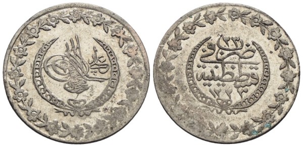 Münze-Türkei-Osmanisches-Reich-Mahmud-II-5-Piaster-1831-Konstantinopel-VIA12753