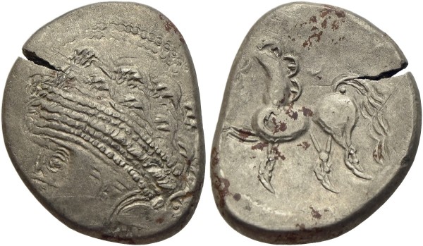 Münze-Antike-Kelten-Noricum-Ostnoriker-Taurisker-Tetradrachme-VIA11942