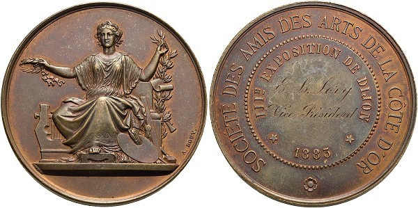 Münze-Frankreich-Dijon-3-Republik-Medaille-1883-Societe-des-Amis-des-Arts-VIA12350