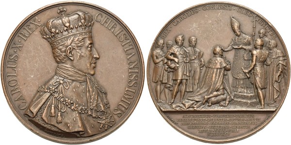 Münze-Frankreich-Karl-X-Medaille-1825-Paris-Krönung-VIA12006