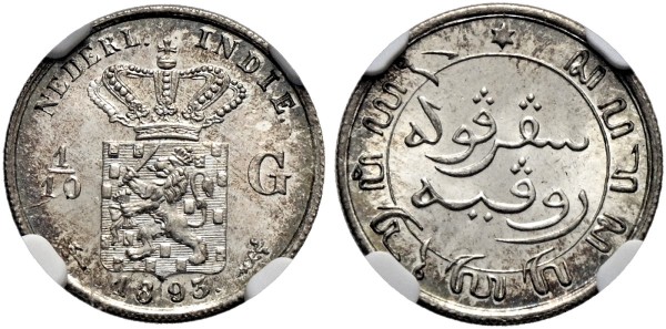 Münze-Indonesien-Niederländisch-Ostindien-1/10-Gulden-1893-VIA12635