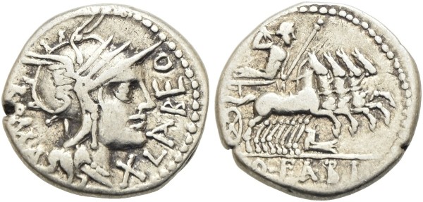 Münze-Römische-Republik-Fabius-Labeo-Denar-124-v-Chr-Rom-VIA12390