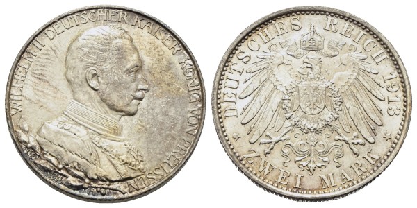 Münze-Deutschland-Preussen-Königreich-Wilhelm-II-2-Mark-1913-Berlin-VIA12528