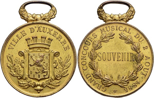Münze-Frankreich-Auxerre-3-Republik-Medaille-1885-Grand-Concours-Musical-VIA12334