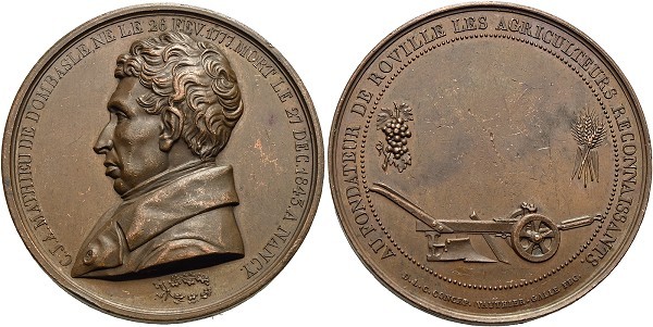 Münze-Frankreich-Ludwig-Philipp-Medaille-1843-Mathieu-de-Dombasle-VIA12451