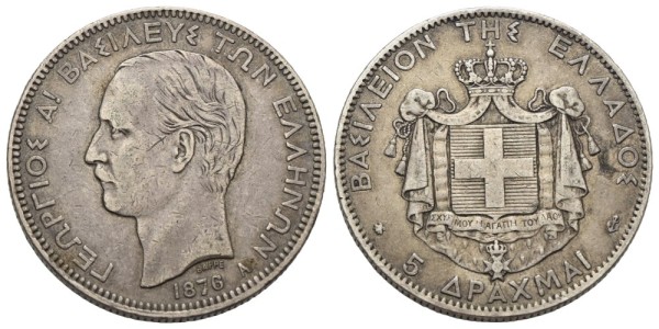 Münze-Griechenland-Georg-I-5-Drachmen-1876-Paris-VIA12763