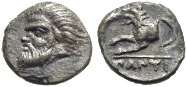 Münze-Griechenland-Antike-Kimmerischer-Bosporus-Pantikapaion-Obol-VIA11633