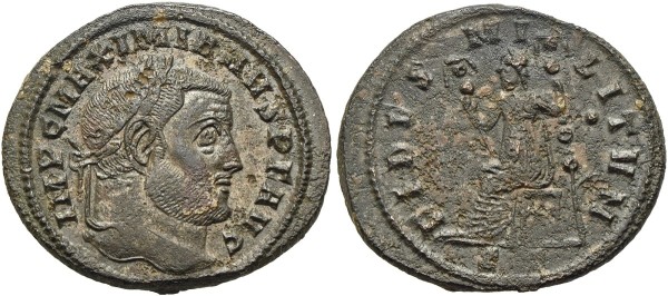 Münze-Antike-Rom-Galerius-Follis-Ticinum-RIC-VIA11753