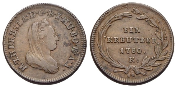 Münze-RDR-Maria-Theresia-1-Kreuzer-1780-Kremnitz-VIA12191