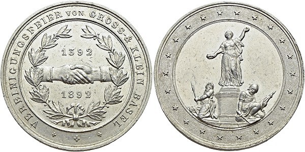 Münze-Schweiz-Basel-Aluminiummedaille-1892-Vereinigungsfeier-Basel-VIA12315