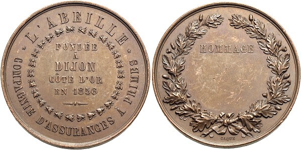 Münze-Frankreich-Napoleon-III-Medaille-1856-L'Abeille-VIA12324