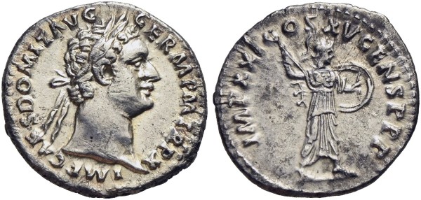 Münze-Römische-Kaiserzeit-Domitianus-Denar-90-91-Rom-VIA12432