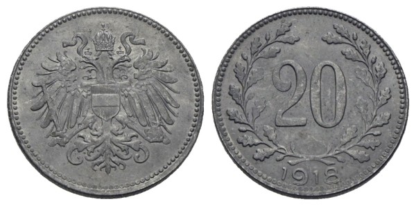 Münze-Kaiserreich-Österreich-Karl-I-20-Heller-1918-Wien-VIA12957