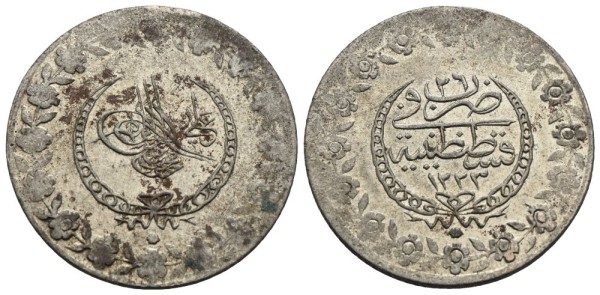Münze-Türkei-Osmanisches-Reich-Mahmud-II-5-Piaster-1834-Konstantinopel-VIA12750