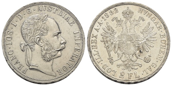 Münze-Kaiserreich-Österreich-Franz-Joseph-I-Doppelgulden-1882-Wien-VIA12939