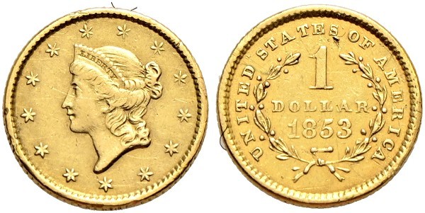 Münze-USA-1-Dollar-1853-Philadelphia-VIA12367