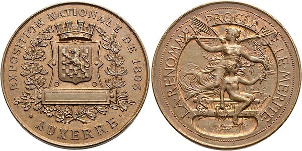 Münze-Frankreich-Auxerre-3-Republik-Medaille-1893-Exposition-Nationale-VIA12338