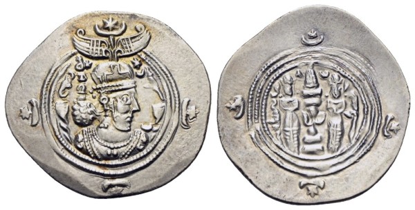 Münze-Sassaniden-Xusro-II-Drachme-604-Herat-VIA12702
