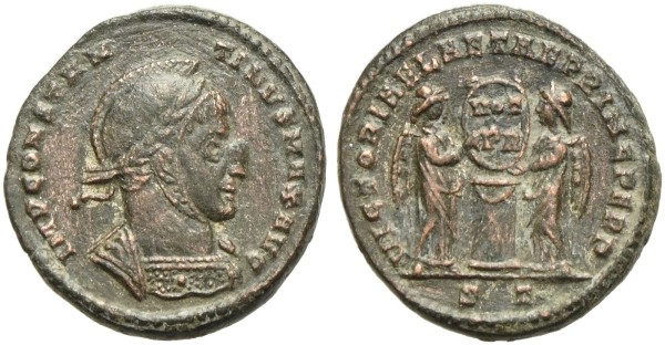 Antike-Münze-Rom-Kaiserzeit-Constantinus-Follis-Ticinum-RIC-VIA11670