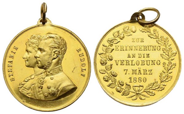 Münze-Medaille-Österreich-RDR-Franz-Joseph-Verlobung-Rudolf-VIA11406