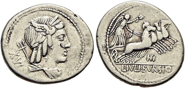 Münze-Römische-Republik-Julius-Bursio-Denar-85-Rom-VIA12250
