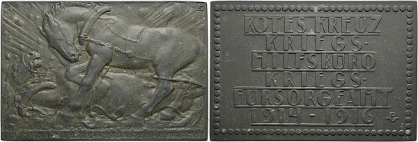 Münze-Kaiserreich-Österreich-Franz-Joseph-Zinkplakette-1916-Rotes-Kreuz-Kriegshilfsbüro-VIA12447