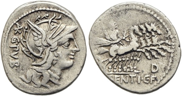 Münze-Römische-Republik-Sentius-Denar-101-v-Chr-Rom-VIA12412