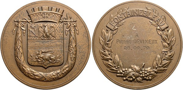 Münze-Frankreich-Fontainebleau-5-Repbulik-Medaille-1979-Pierre-Devimeux-VIA12496