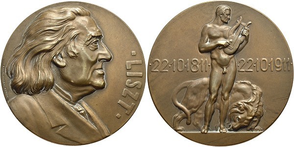 Münze-Deutschland-nach-1871-Kaiserreich-Medaille-1911-100-Todestag-Liszt-VIA12307