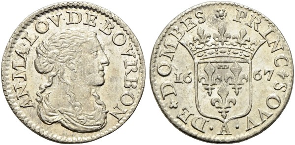 Münze-Frankreich-Dombes-Anna-Maria-Luisa-Borbone-Luigino-Zwölftel-Ecu-VIA11497
