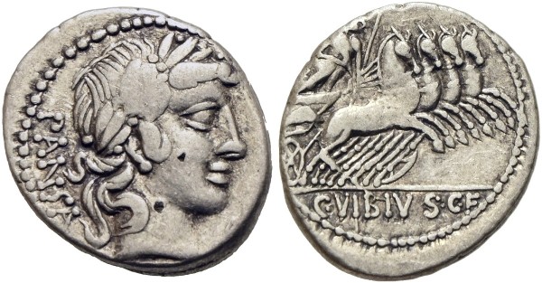 Münze-Römische-Republik-Vibius-Pansa-Denar-90-v-Chr-Rom-VIA12399