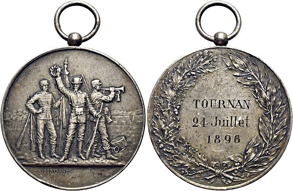Münze-Frankreich-3-Republik-Tournan-Medaille-1898-Soldaten-VIA12494