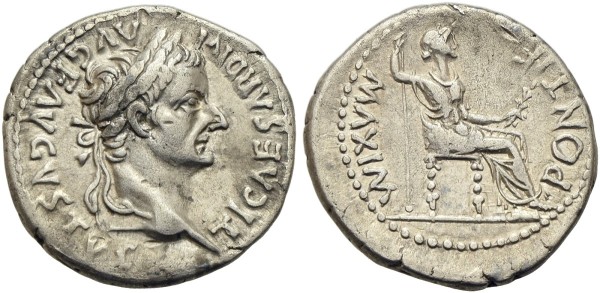 Münze-Antike-römische-Kaiserzeit-Tiberius-Denar-18-35-Lugdunum-VIA12511