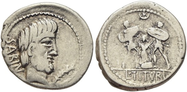 Münze-Römische-Republik-Titurius-Sabinus-Denar-89-v-Chr-Rom-VIA12401