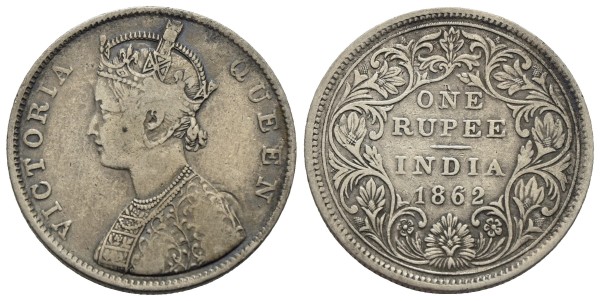 Münze-Indien-Victoria-Rupee-1862-VIA12009