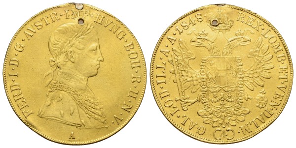 Münze-Kaiserreich-Österreich-Ferdinand-I-4-Dukaten-1848-A-Wien-VIA12936