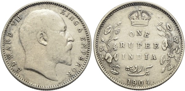 Münze-Indien-Edwart-VII-Rupie-VIA11475